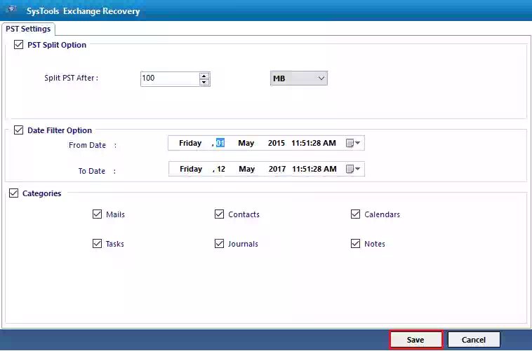 Recover Emails from Exchange Server Settings