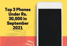 Top 3 Phones Under Rs. 30,000 in September 2021 Top 3 Phones Under Rs. 30,000 in September 2021