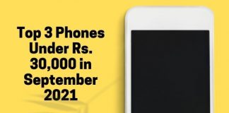 Top 3 Phones Under Rs. 30,000 in September 2021