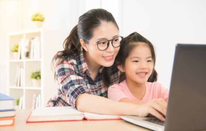 what is a preposition. Parents teaching kid
